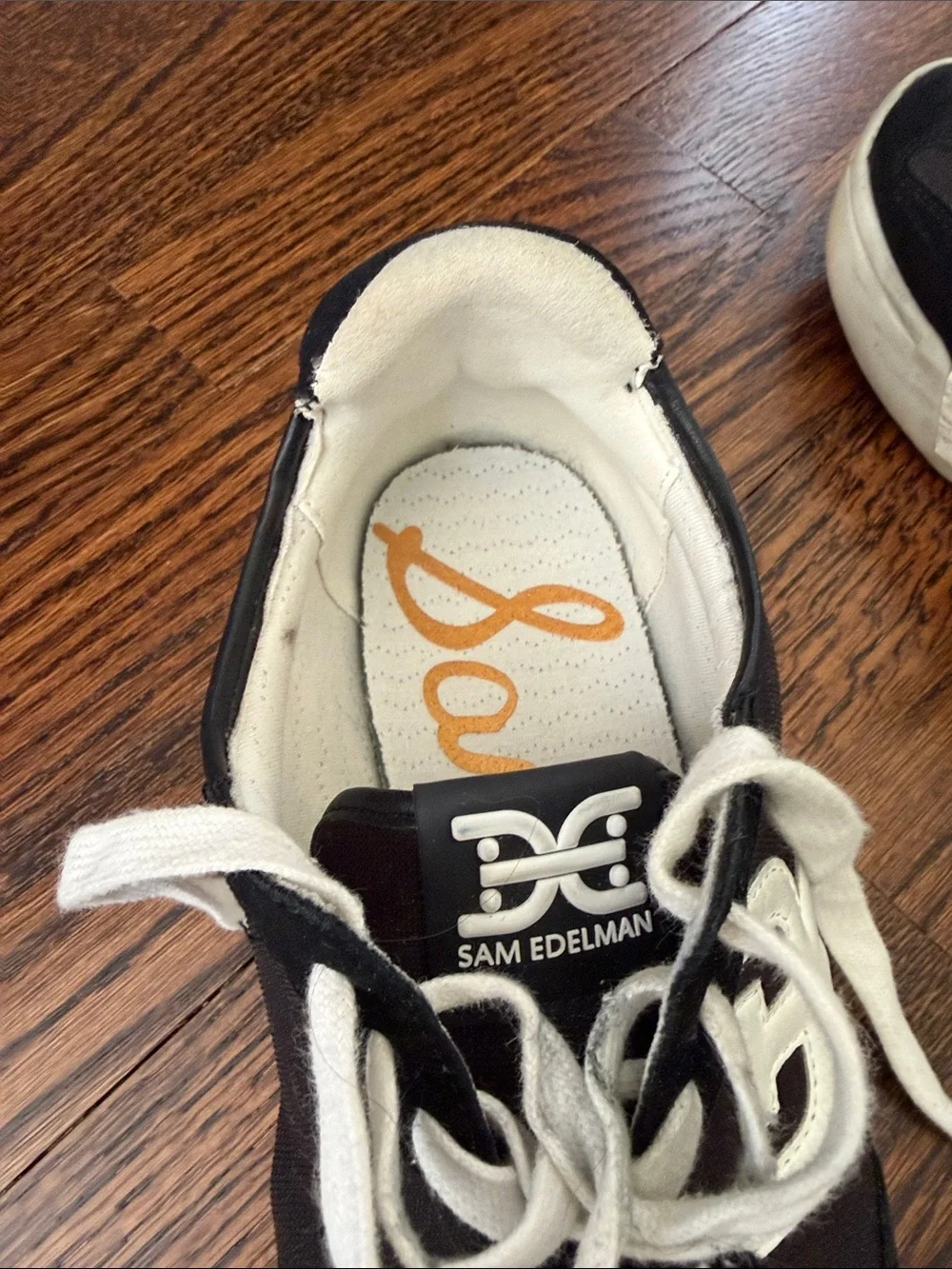 Sam Edelman Black Sneakers with White Trim